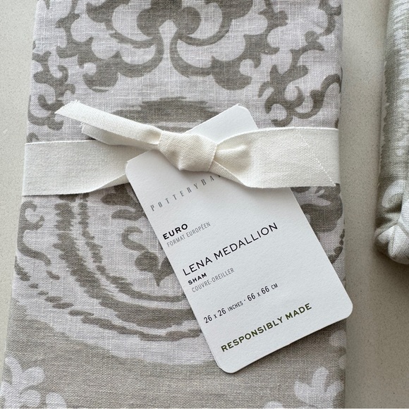 NWT Pottery Barn Lena Medallion Green Multi Full/Queen Duvet & 2 Euro Shams Set - Picture 5 of 5